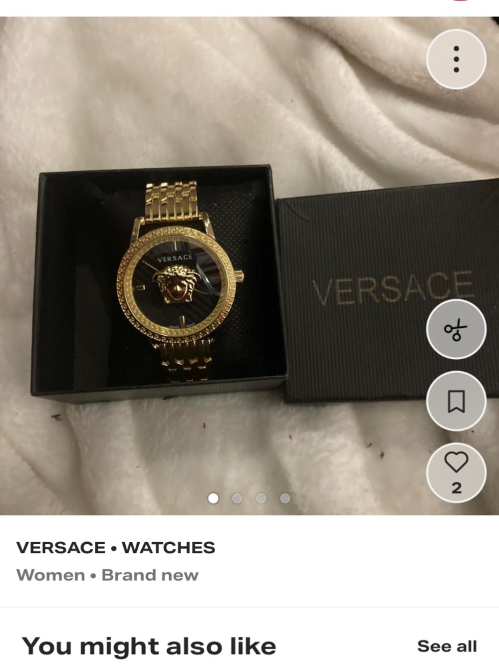 Versace Gold and Black Medusa Bracelet Watch for Women